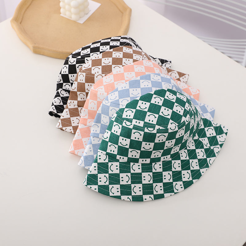 Child Cotton Checkerboard Bucket Hat
