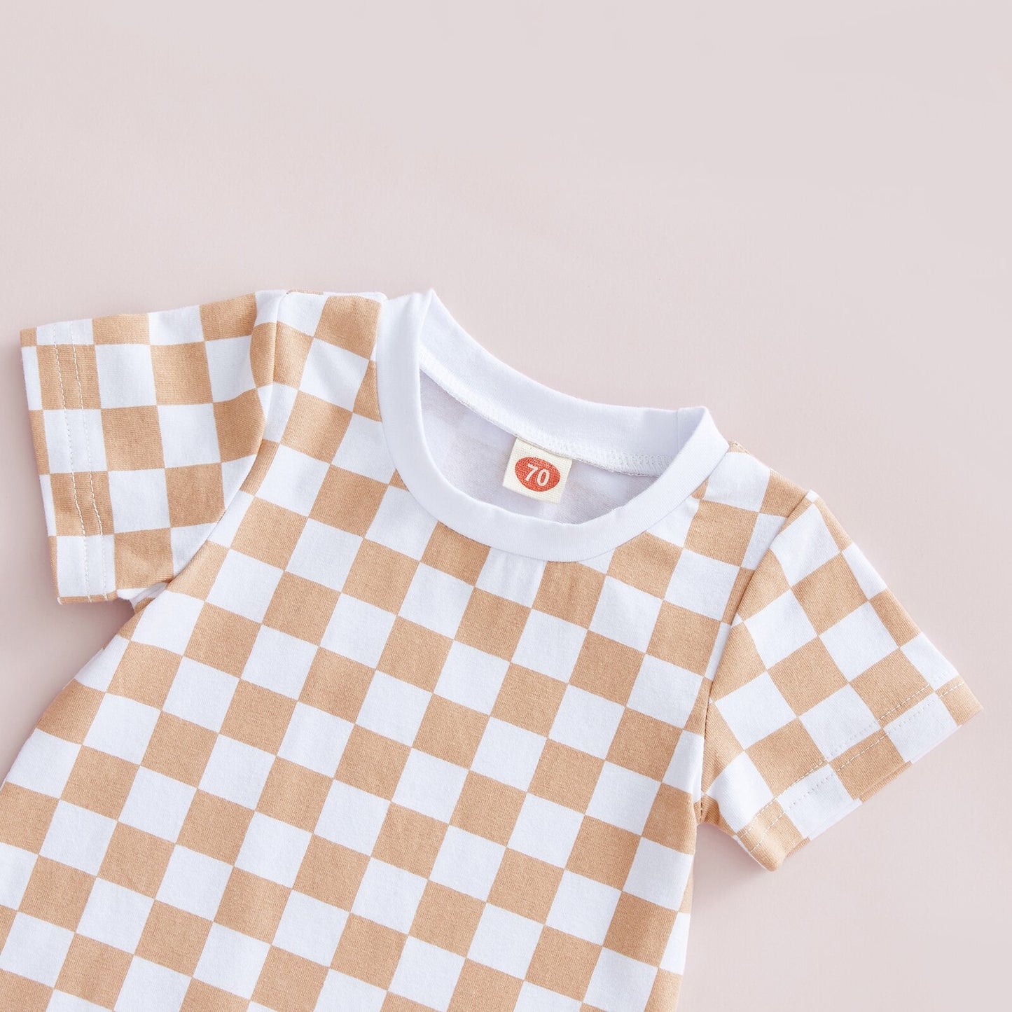 Casual Short Checker Jumpsuit