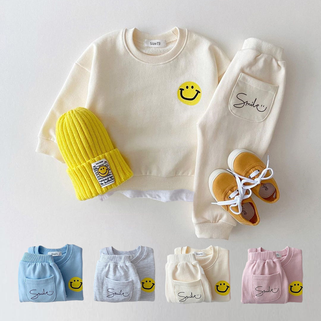 Smiley Face Sweatsuit Set - Baby & Toddler