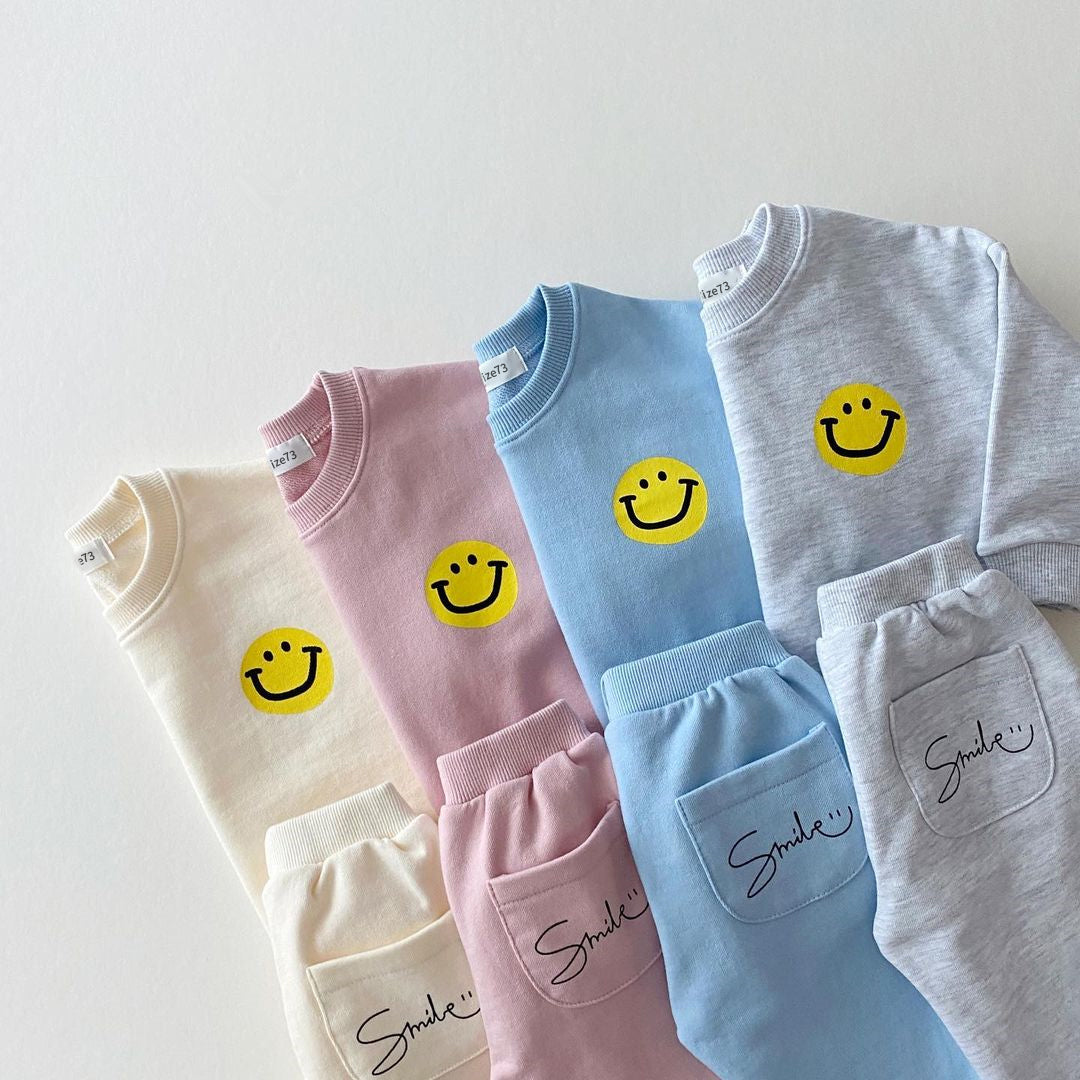 Smiley Face Sweatsuit Set - Baby & Toddler