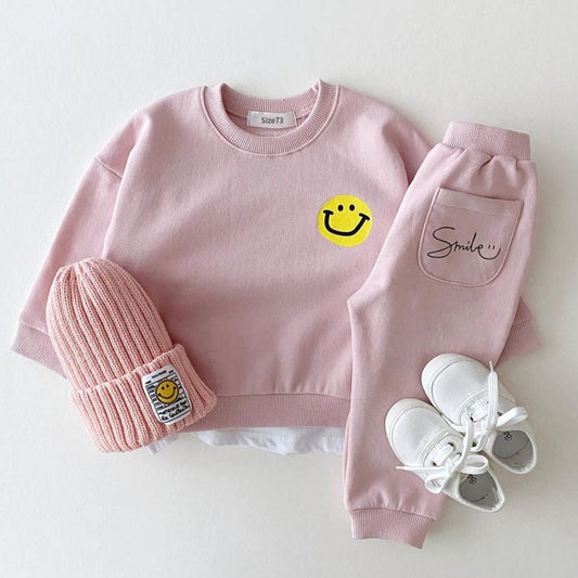Smiley Face Sweatsuit Set - Baby & Toddler | Matching Sweatsuit