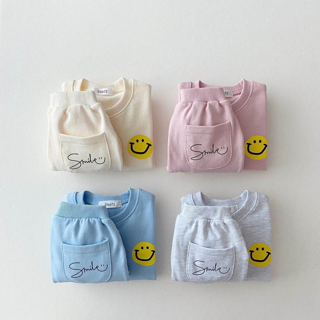 Smiley Face Sweatsuit Set - Baby & Toddler
