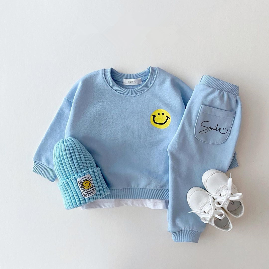 Smiley Face Sweatsuit Set - Baby & Toddler | Matching Sweatsuit