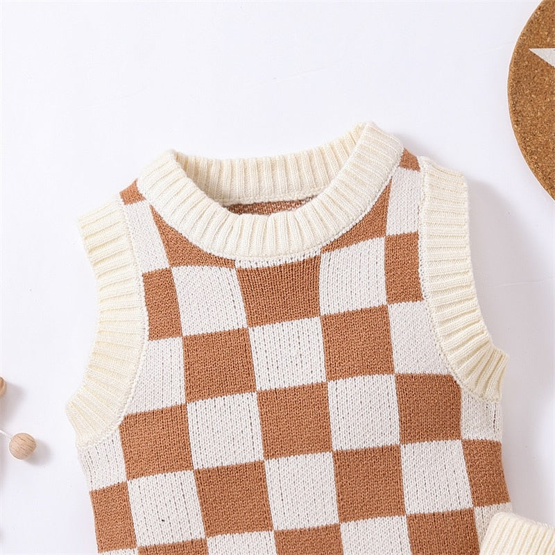Checker Board Knitted Set