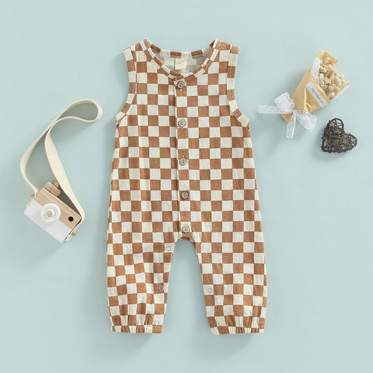 Casual Checker Baby Romper | Fleece Romper | Newborn Romper