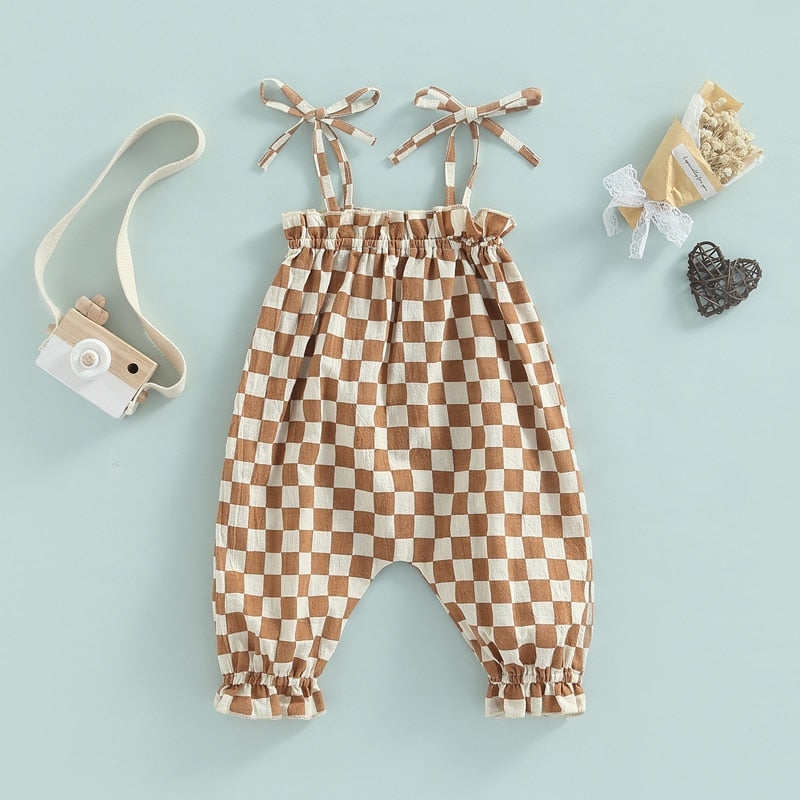 Casual Checker Baby Romper