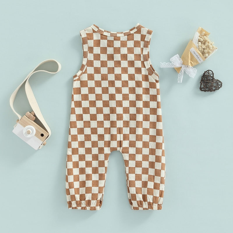 Casual Checker Baby Romper