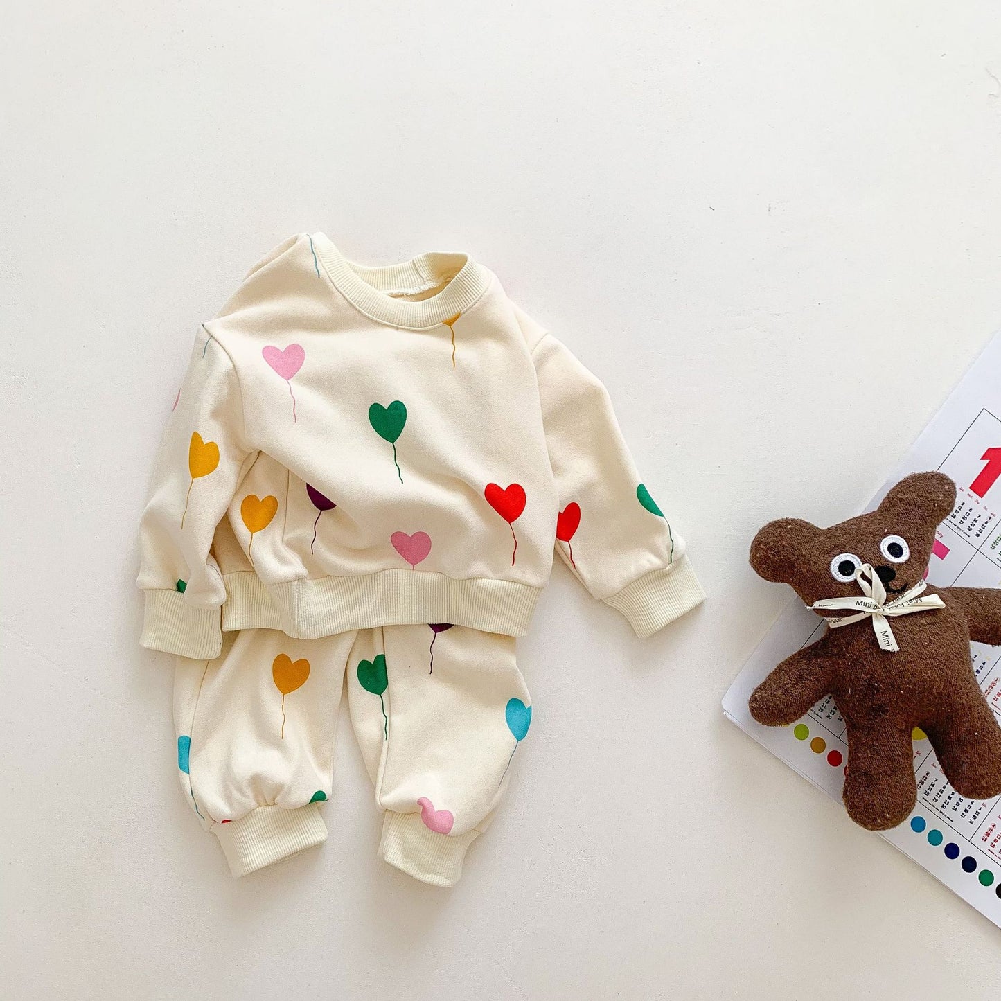 Happy Heart Colorful Sweater Set | Sweater Skirt Set