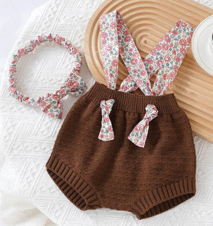 Floral Knit Romper & Headband