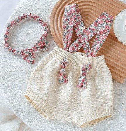 Floral Knit Romper & Headband