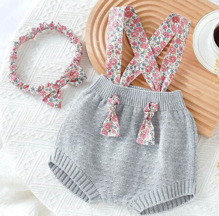 Floral Knit Romper & Headband | Floral Romper | Floral Jumper