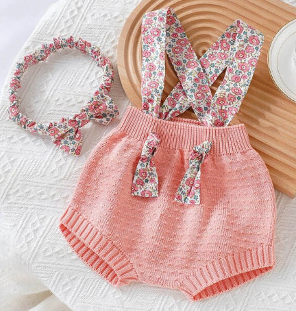 Floral Knit Romper & Headband | Floral Romper | Floral Jumper