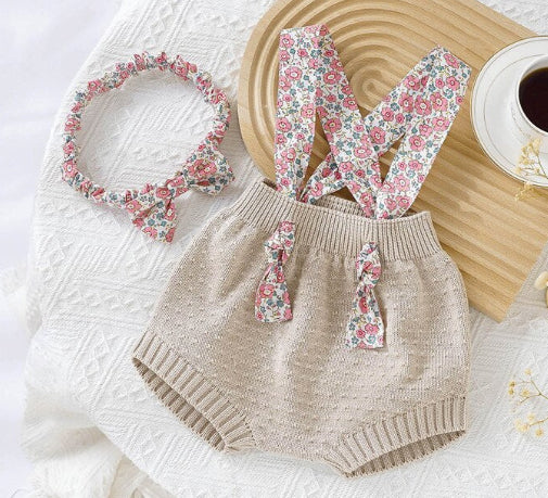 Floral Knit Romper & Headband | Floral Romper | Floral Jumper