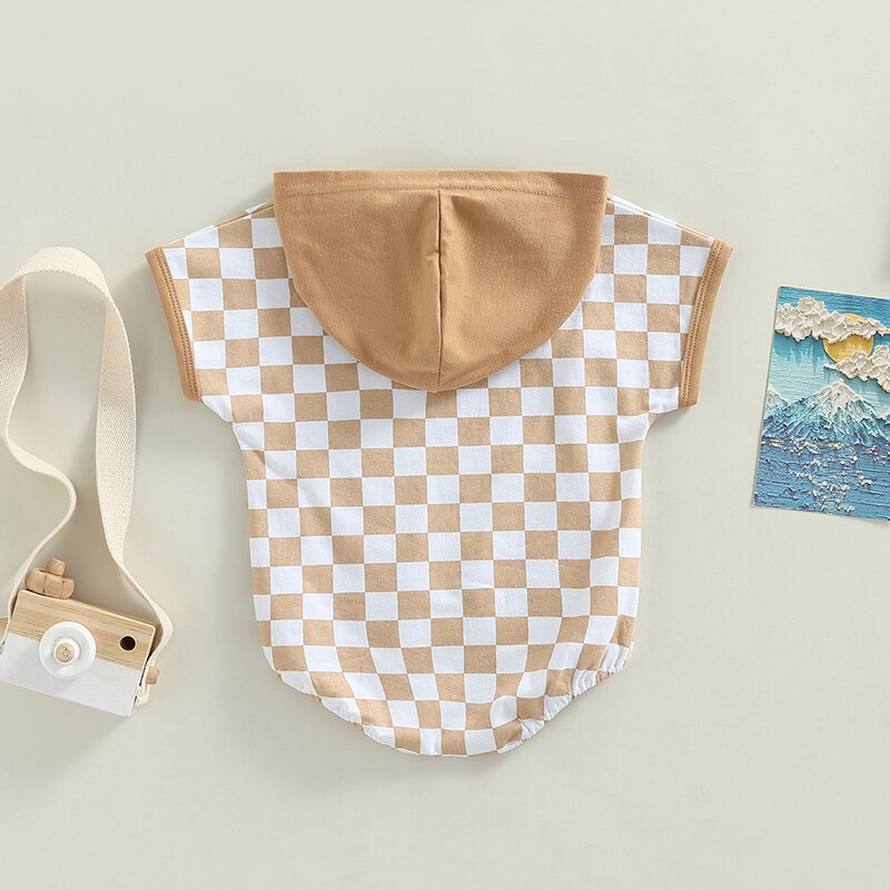 Checker Baby Onesie with Hood
