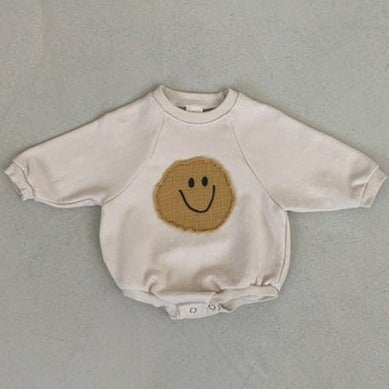 Smiley Face - Terry Cotton Baby Romper