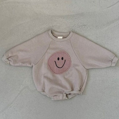 Smiley Face - Terry Cotton Baby Romper
