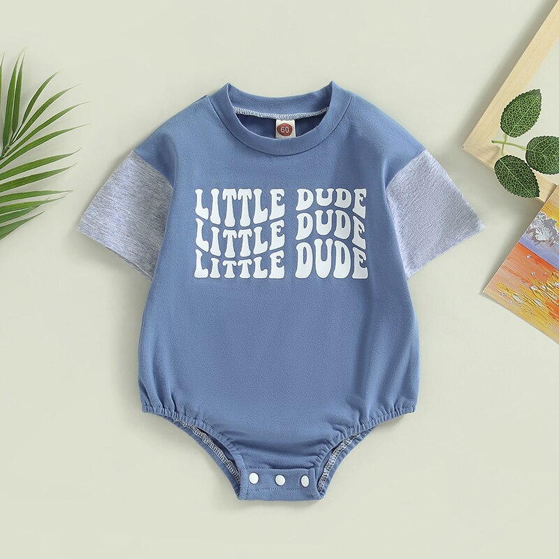 Patchwork Letter Print Romper